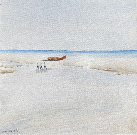 Barque sur la plage